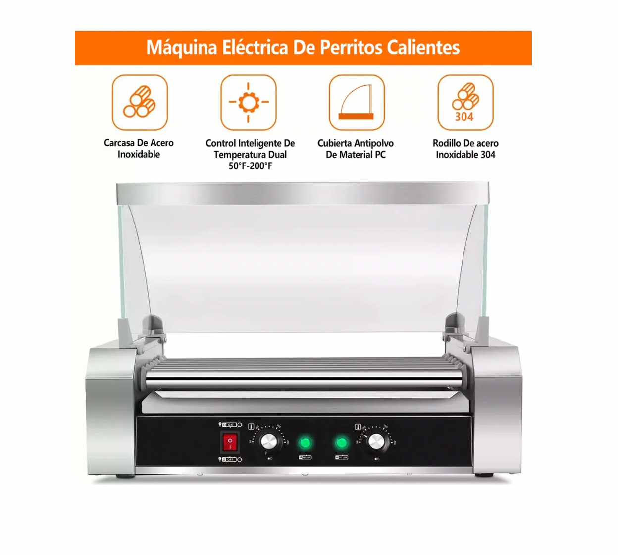 Maquina Parrilla Para Hot Dog Vitrina Comerciales Salchichas