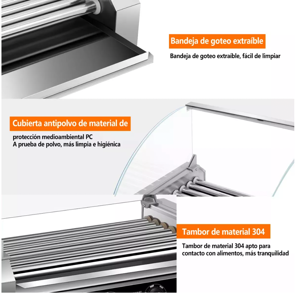 Maquina Parrilla Para Hot Dog Vitrina Comerciales Salchichas