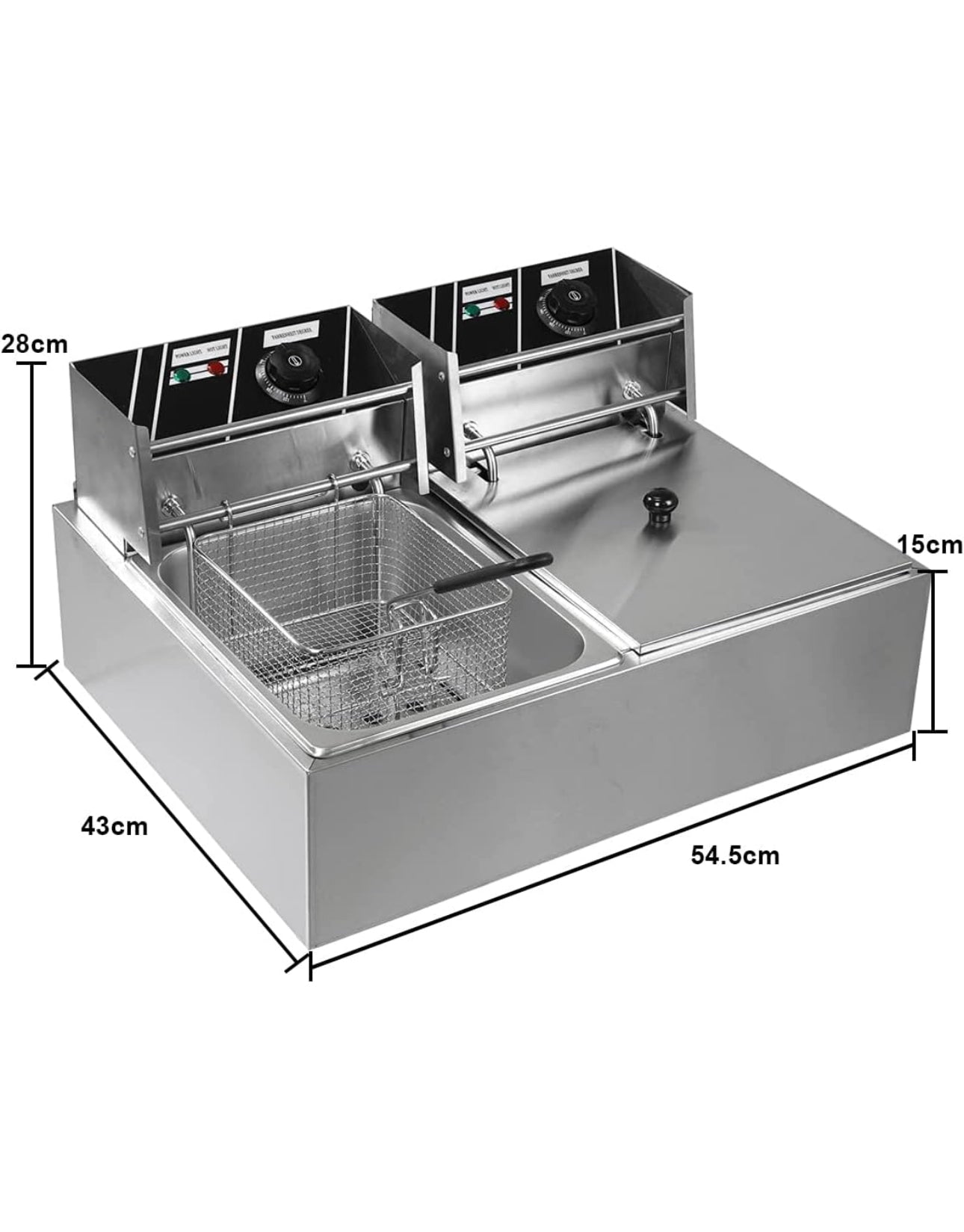 Freidora De Aceite Eléctrica Automática 12l Gran Capacidad