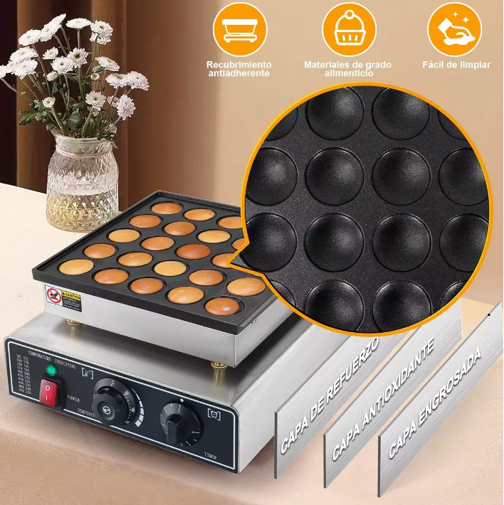 Maquina Electrica Industrial Comercial Mini Hotcakes 25pz