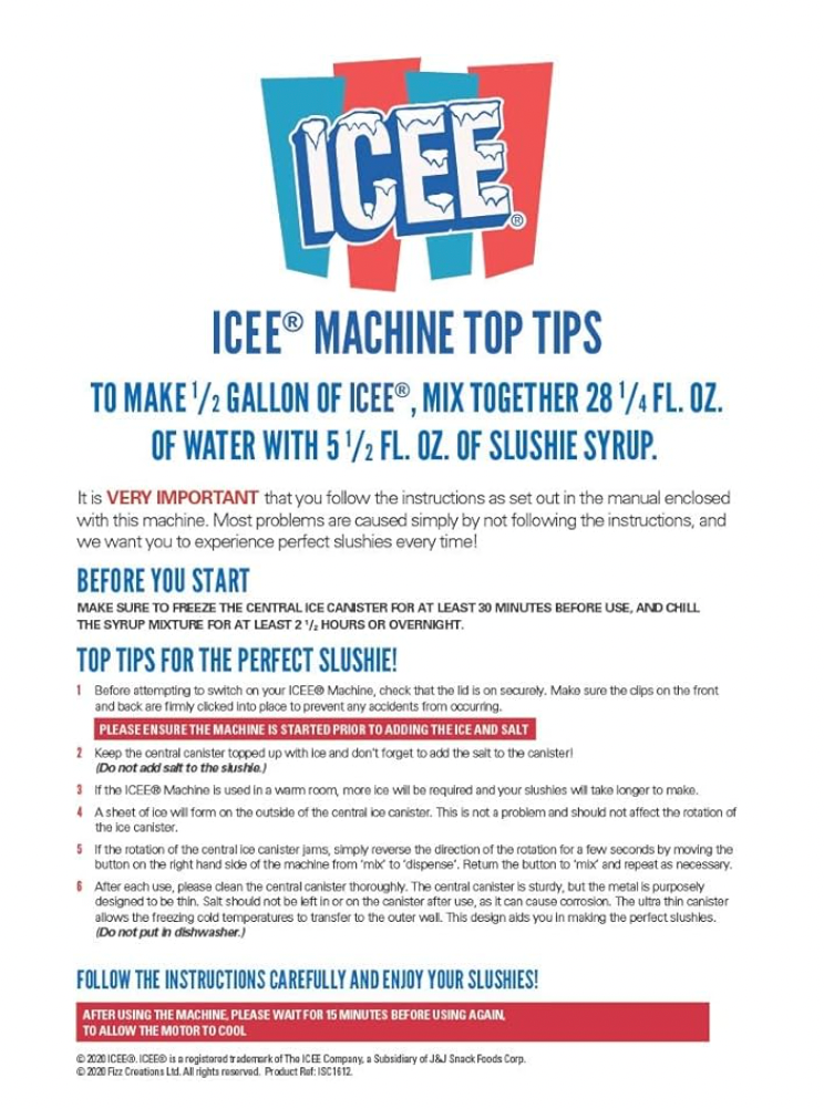 Máquina ICEE Slushie granizado, marca original, tamaño para encimera