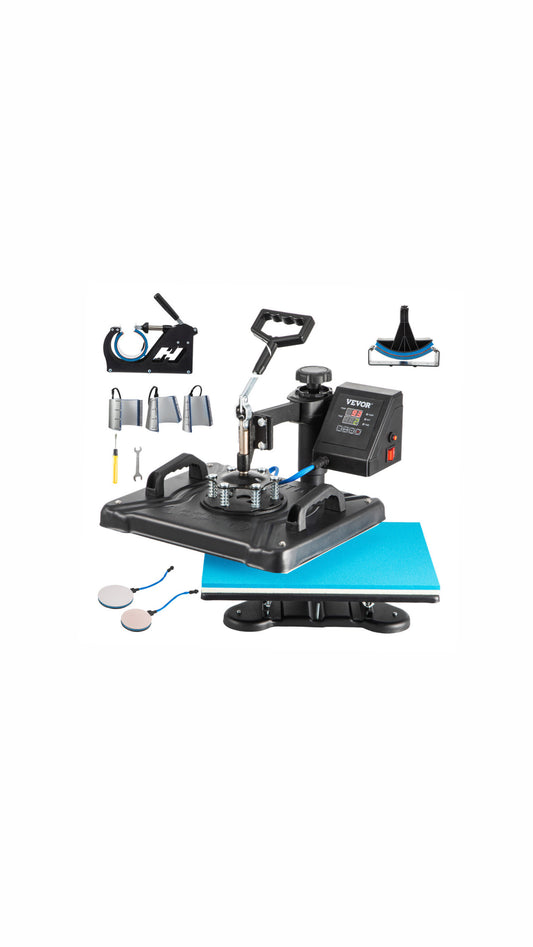 Plancha Sublimadora VEVOR 8 en 1 – Prensa de Calor 12x15 pulgadas